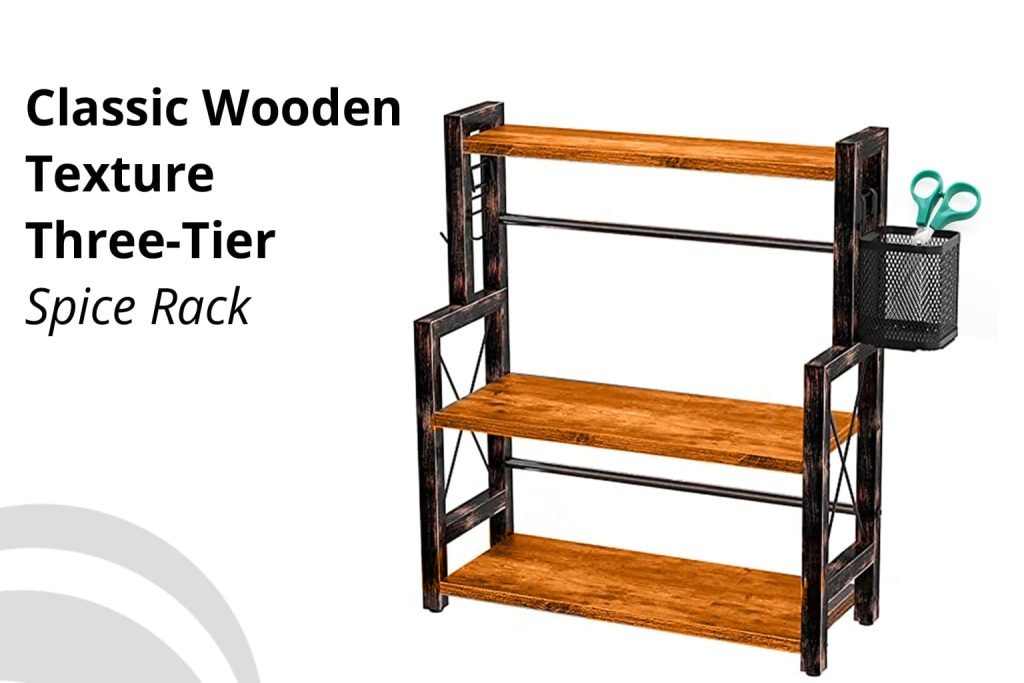 Classic Wooden Texture three tier Spice rack