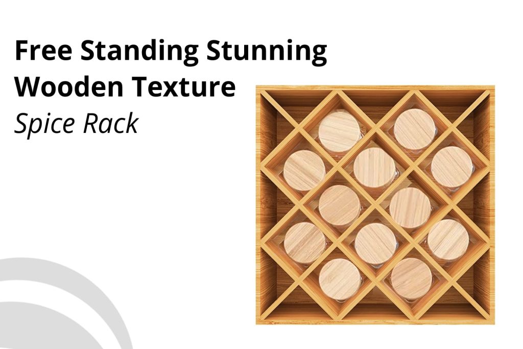 Free Standing Stunning Wooden Texture Spice Rack